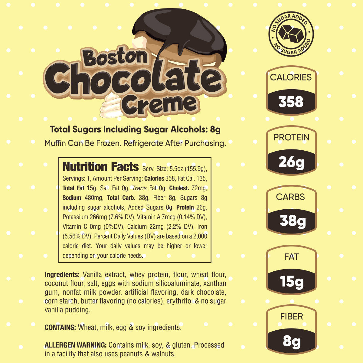 boston chocolate creme muffin nutrition facts