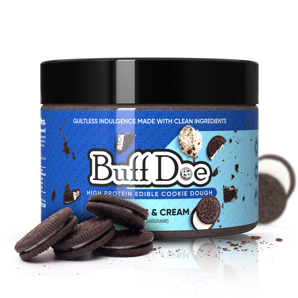 cookies and cream high protein edible cookie dough