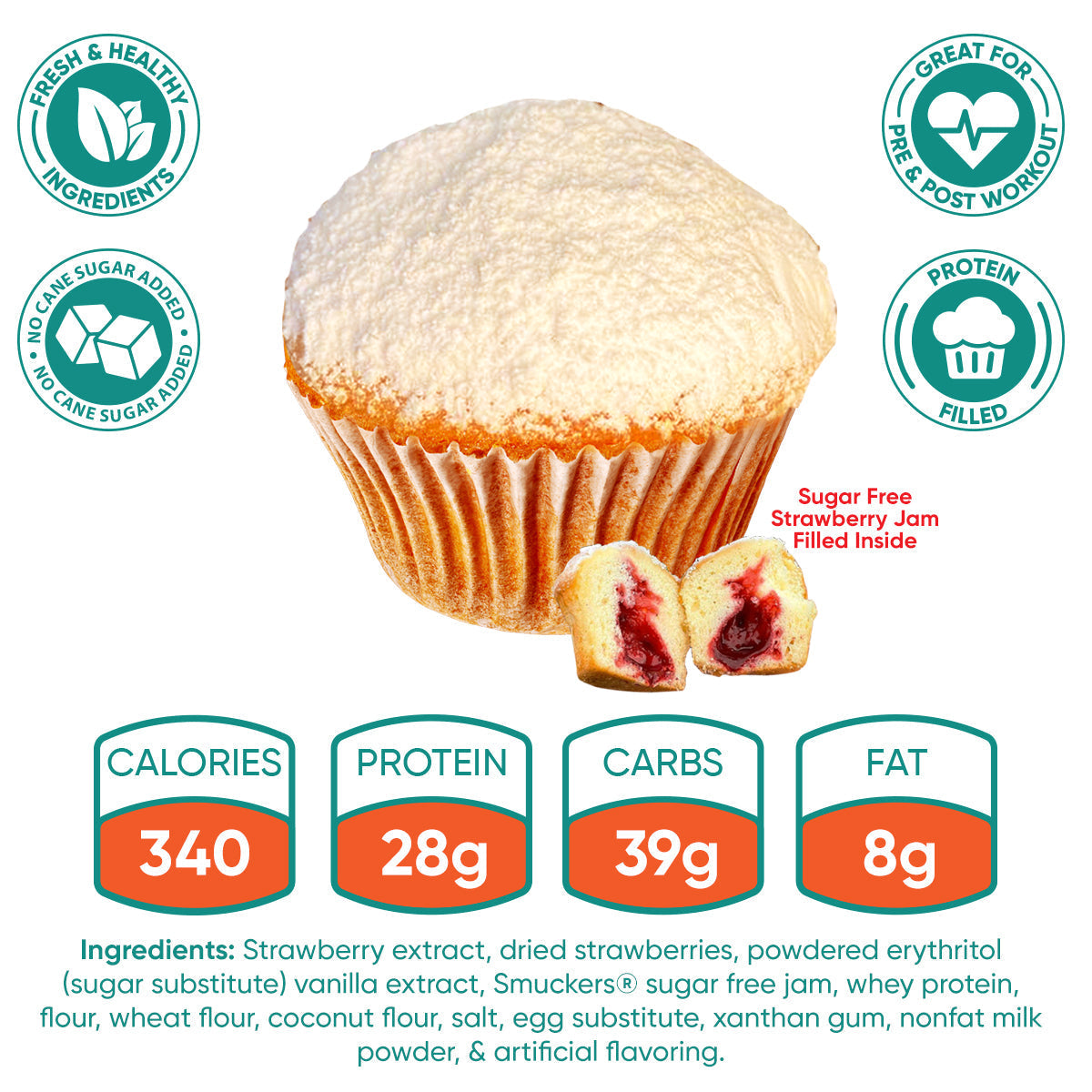 strawberry filled donut muffin