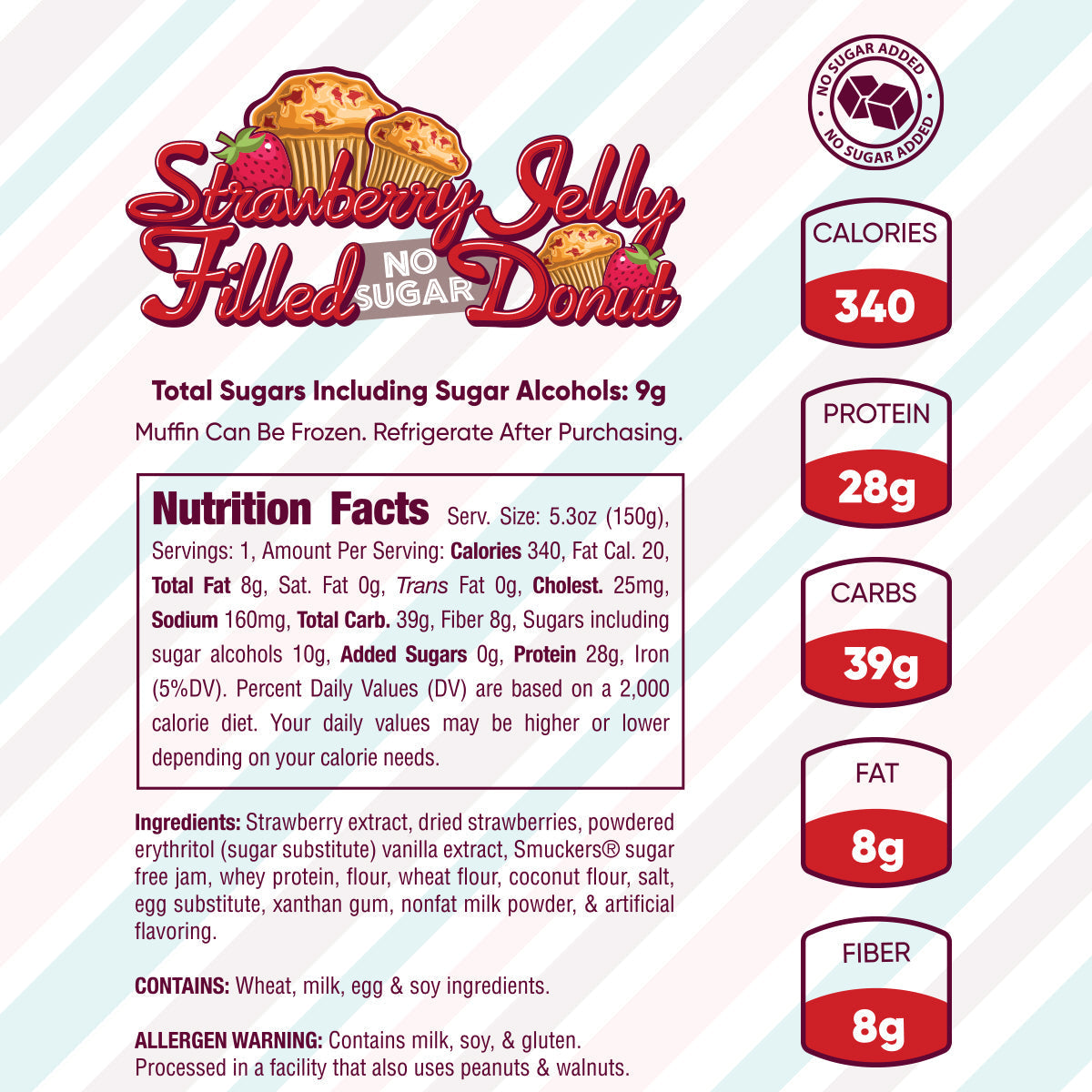 strawberry filled donuts muffin nutrition facts