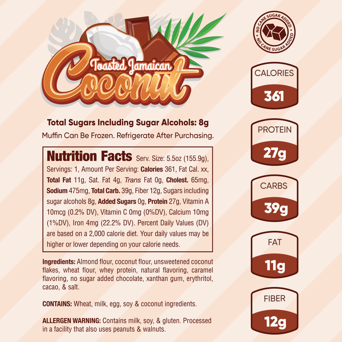 toasted jamaican muffin nutrition facts
