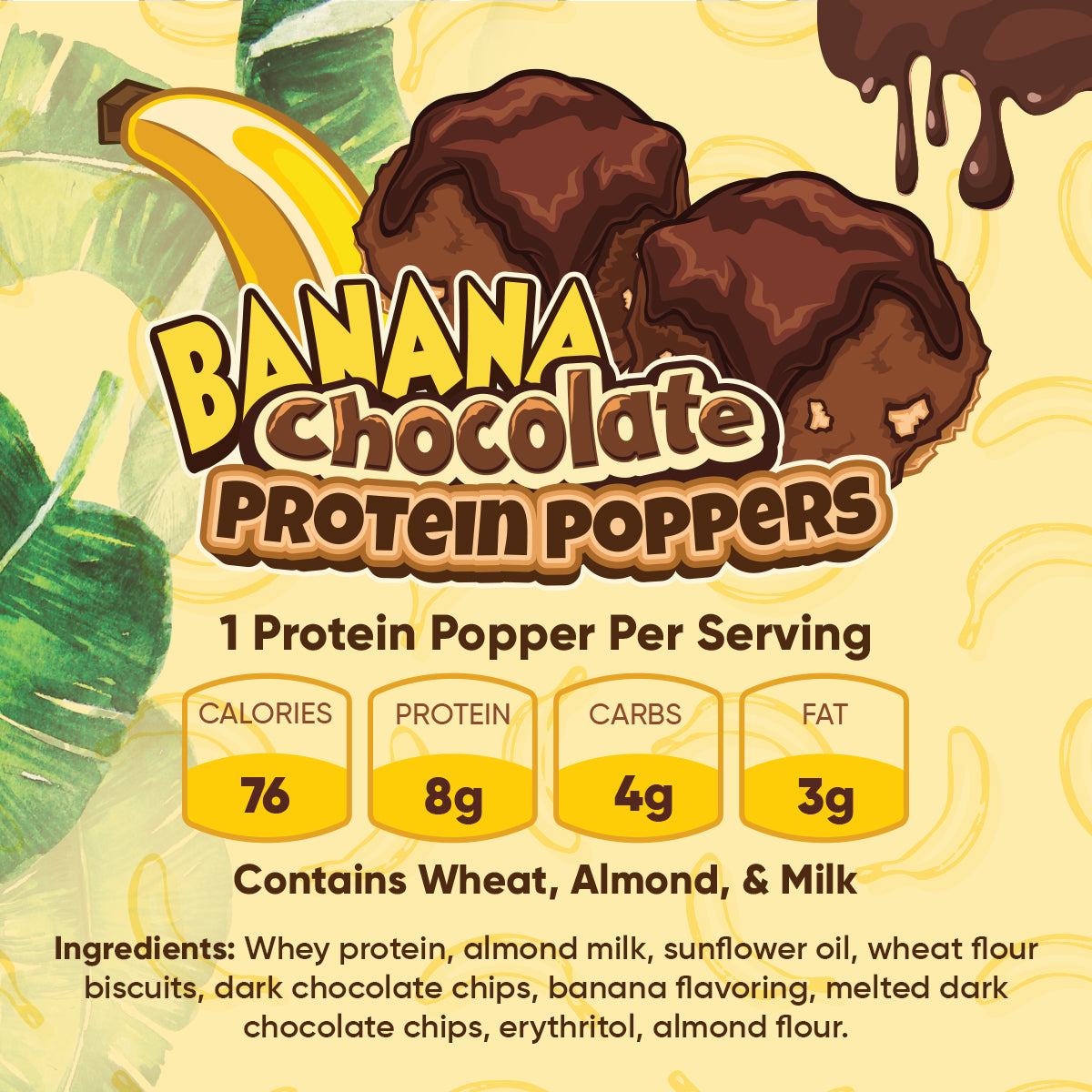 banana chocolate protein poppers nutrition facts