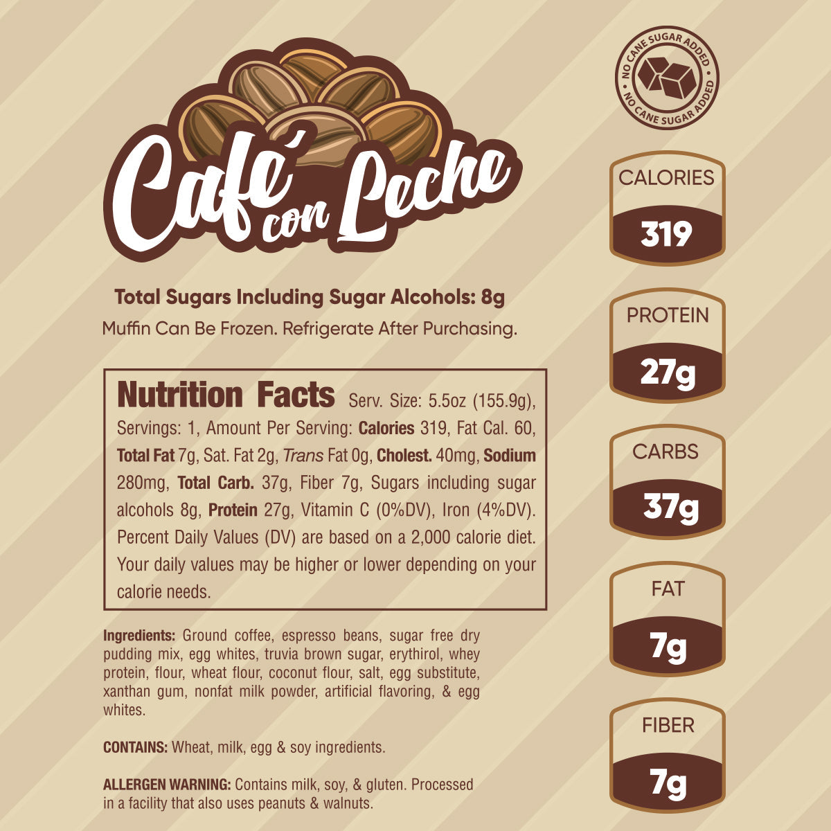 cafe con leche muffin nutrition facts