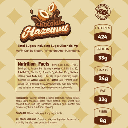 chocolate hazelnut muffin nutrition facts