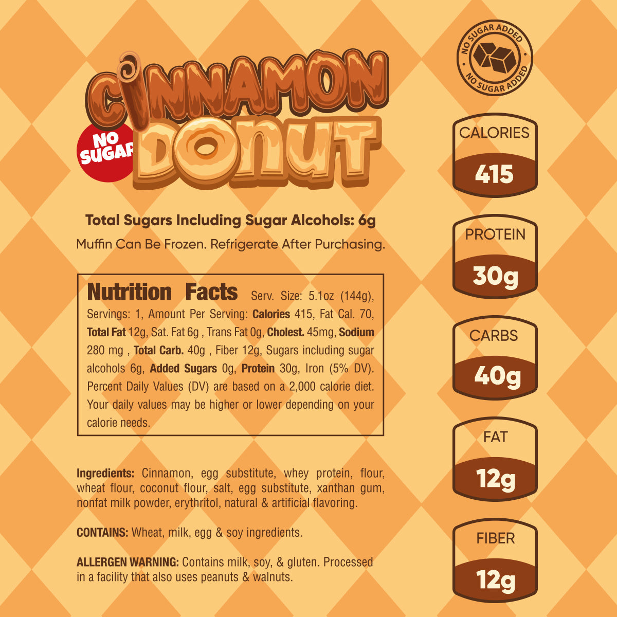 cinnamon no sugar donut muffins nutrition facts