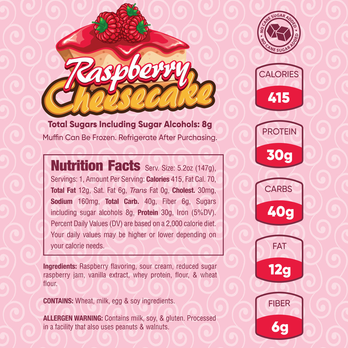 raspberry cheesecake muffin nutrition facts